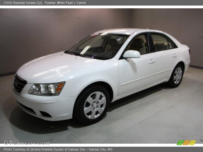 Powder White Pearl / Camel 2009 Hyundai Sonata GLS