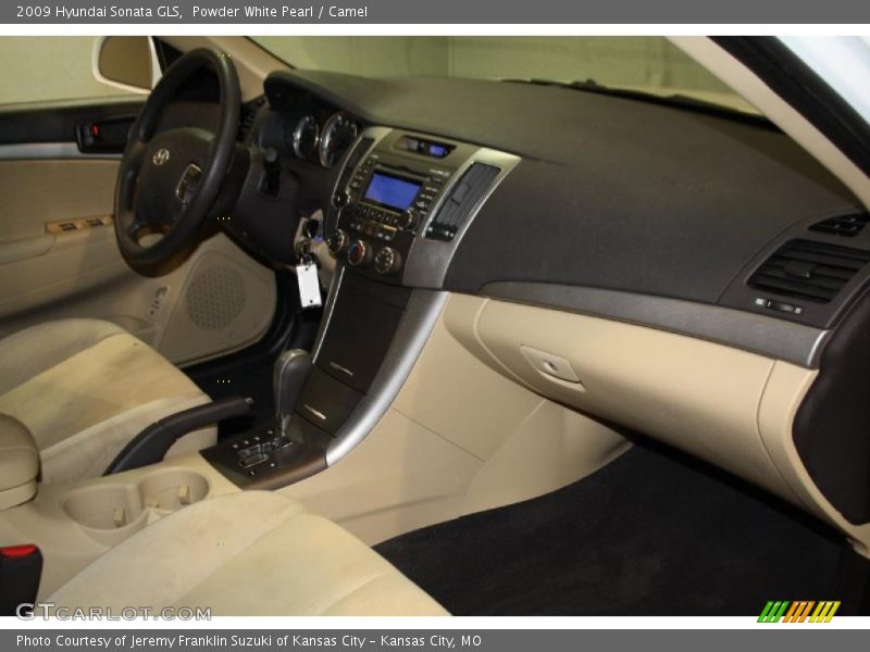 Powder White Pearl / Camel 2009 Hyundai Sonata GLS