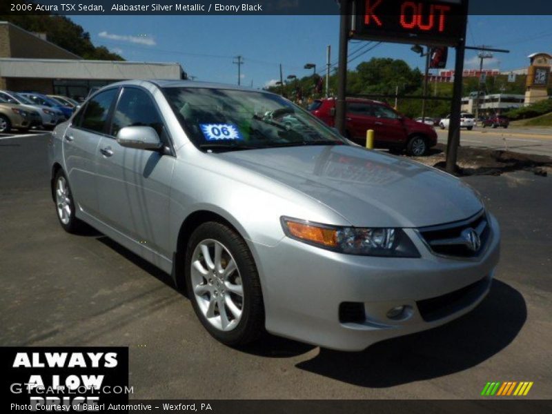 Alabaster Silver Metallic / Ebony Black 2006 Acura TSX Sedan