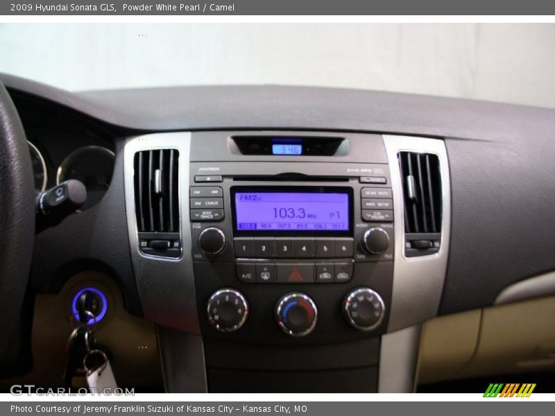 Powder White Pearl / Camel 2009 Hyundai Sonata GLS
