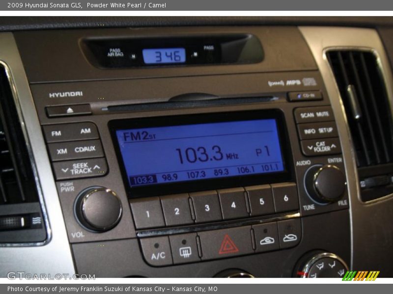 Powder White Pearl / Camel 2009 Hyundai Sonata GLS