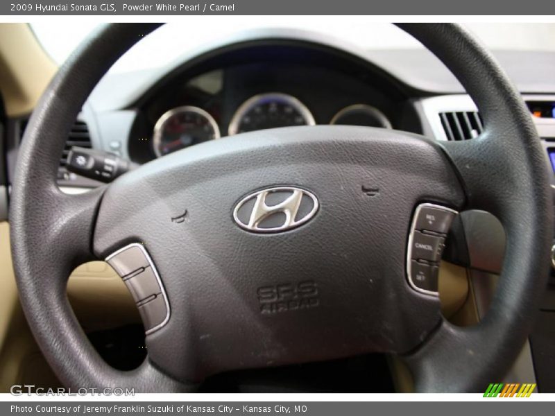Powder White Pearl / Camel 2009 Hyundai Sonata GLS
