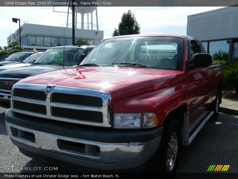 Flame Red / Gray 1998 Dodge Ram 1500 ST Extended Cab