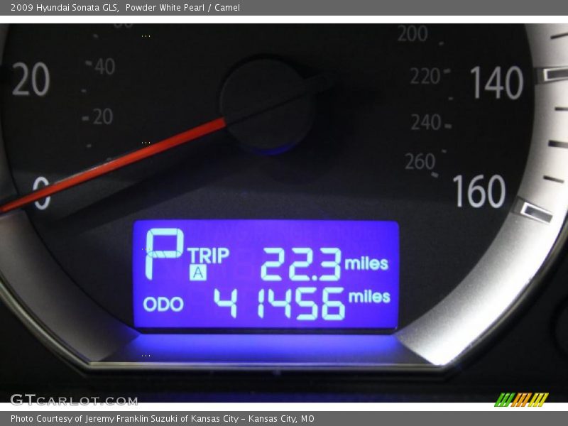 Powder White Pearl / Camel 2009 Hyundai Sonata GLS