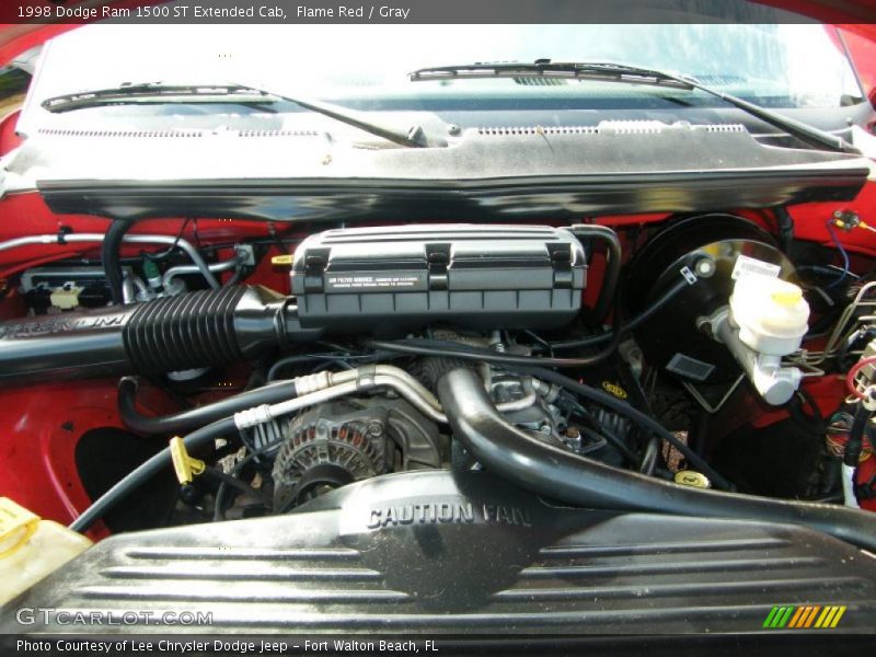 Flame Red / Gray 1998 Dodge Ram 1500 ST Extended Cab