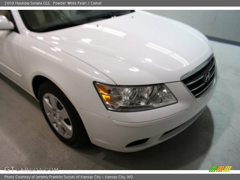 Powder White Pearl / Camel 2009 Hyundai Sonata GLS