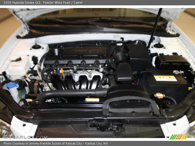 Powder White Pearl / Camel 2009 Hyundai Sonata GLS