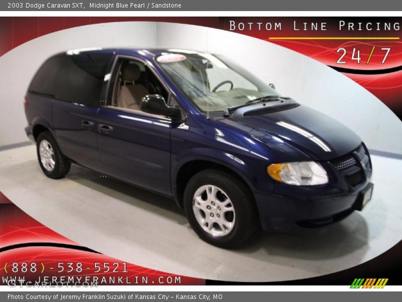 Midnight Blue Pearl / Sandstone 2003 Dodge Caravan SXT