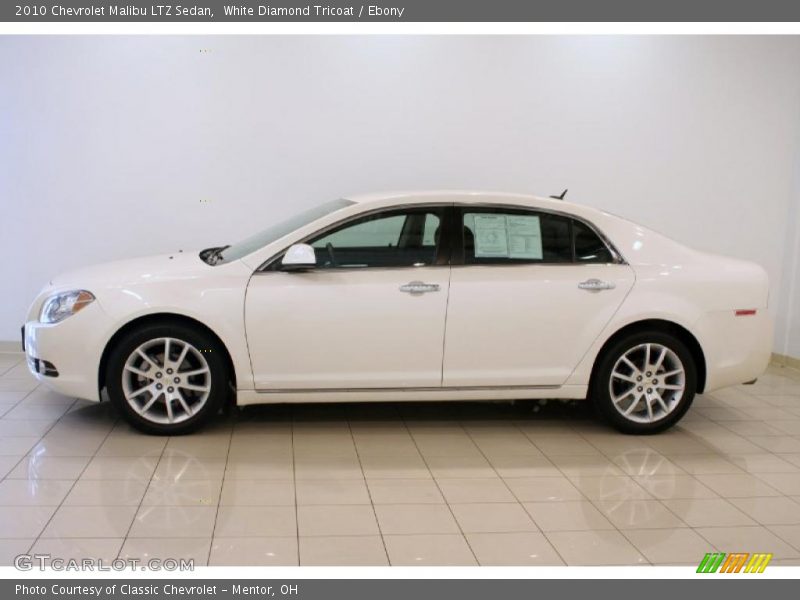 White Diamond Tricoat / Ebony 2010 Chevrolet Malibu LTZ Sedan