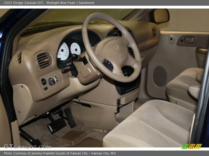 Midnight Blue Pearl / Sandstone 2003 Dodge Caravan SXT