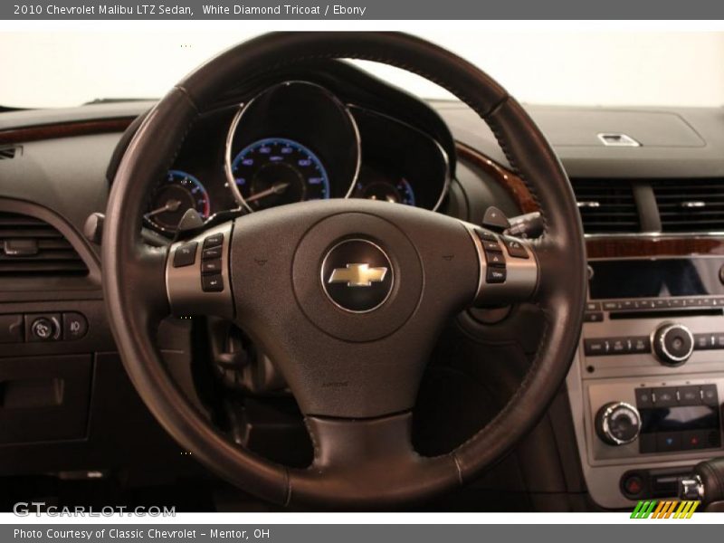 White Diamond Tricoat / Ebony 2010 Chevrolet Malibu LTZ Sedan