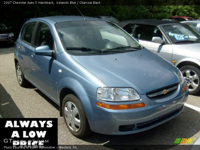 Icelandic Blue / Charcoal Black 2007 Chevrolet Aveo 5 Hatchback