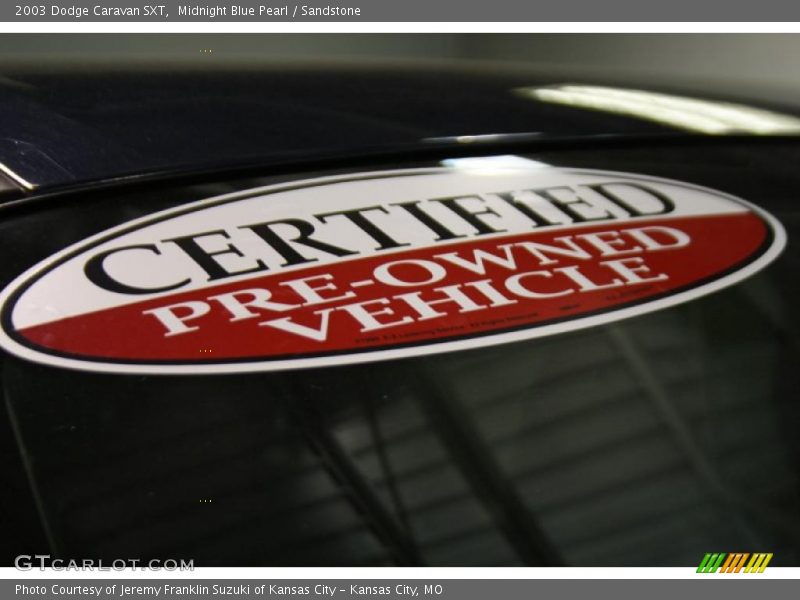 Midnight Blue Pearl / Sandstone 2003 Dodge Caravan SXT