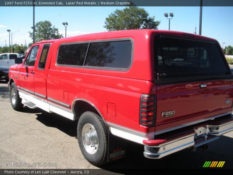 Laser Red Metallic / Medium Graphite 1997 Ford F250 XL Extended Cab