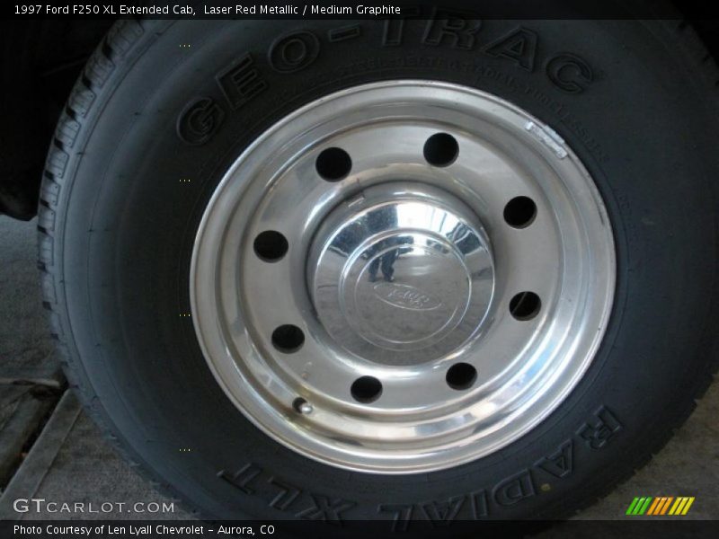 Laser Red Metallic / Medium Graphite 1997 Ford F250 XL Extended Cab
