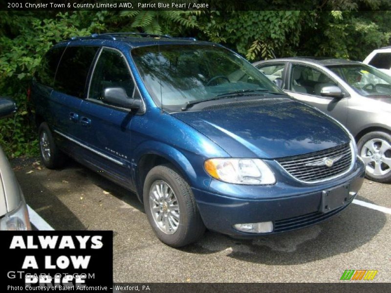 Patriot Blue Pearl / Agate 2001 Chrysler Town & Country Limited AWD