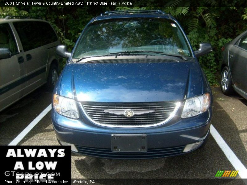 Patriot Blue Pearl / Agate 2001 Chrysler Town & Country Limited AWD