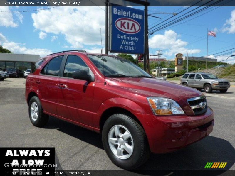 Spicy Red / Gray 2009 Kia Sorento LX 4x4