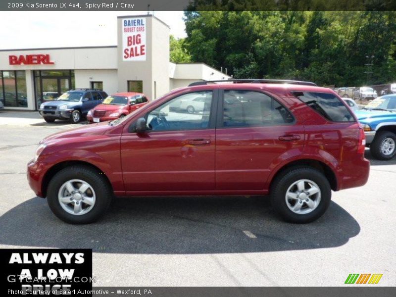 Spicy Red / Gray 2009 Kia Sorento LX 4x4