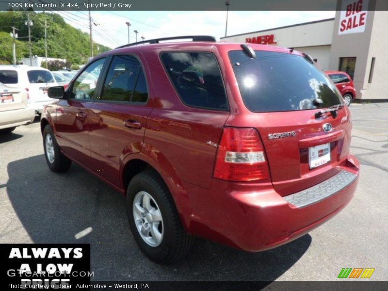 Spicy Red / Gray 2009 Kia Sorento LX 4x4