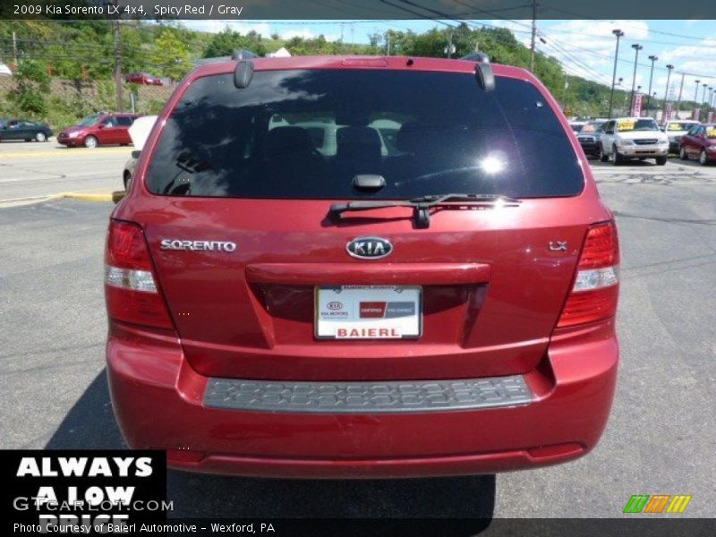 Spicy Red / Gray 2009 Kia Sorento LX 4x4
