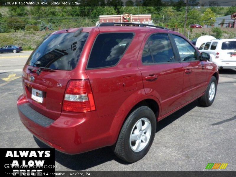 Spicy Red / Gray 2009 Kia Sorento LX 4x4