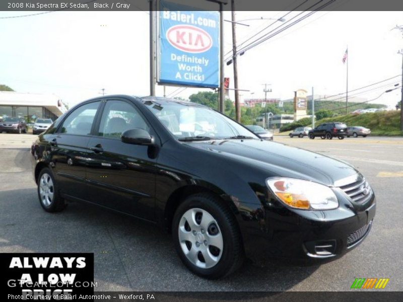 Black / Gray 2008 Kia Spectra EX Sedan