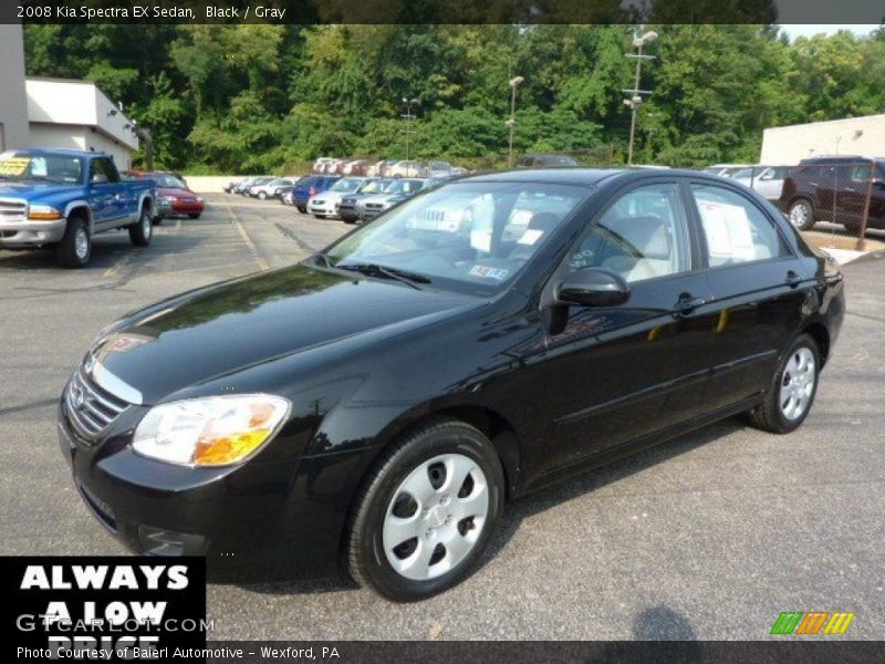 Black / Gray 2008 Kia Spectra EX Sedan