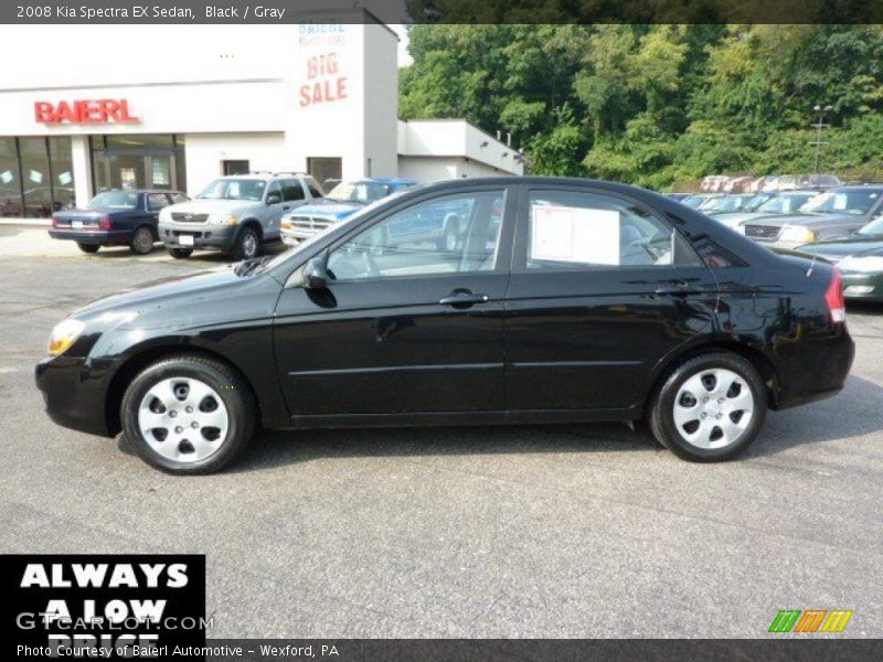 Black / Gray 2008 Kia Spectra EX Sedan