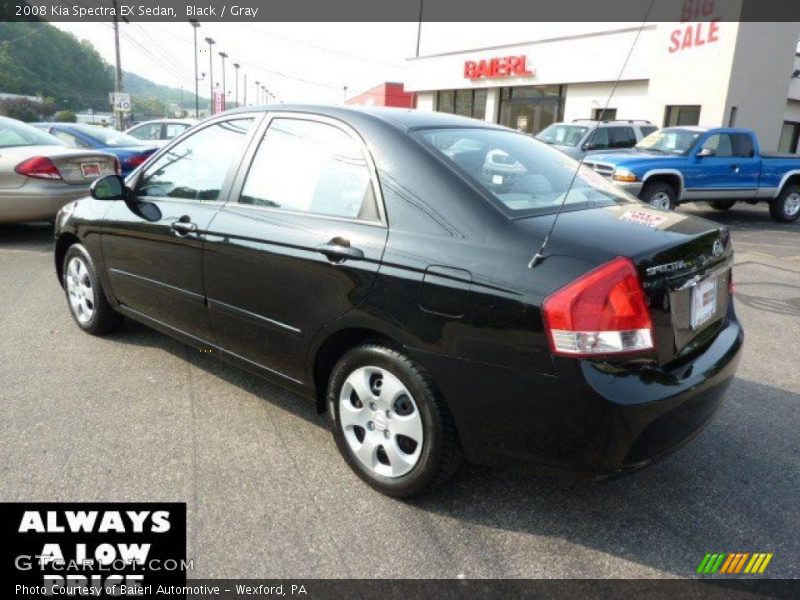 Black / Gray 2008 Kia Spectra EX Sedan