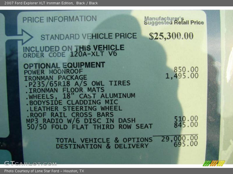 Black / Black 2007 Ford Explorer XLT Ironman Edition