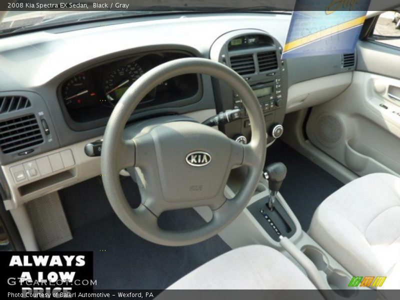 Black / Gray 2008 Kia Spectra EX Sedan