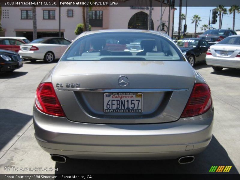 Pewter Metallic / Grey/Dark Grey 2008 Mercedes-Benz CL 550