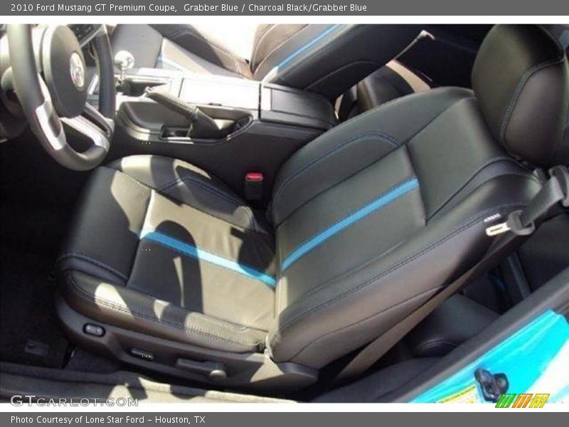 Grabber Blue / Charcoal Black/Grabber Blue 2010 Ford Mustang GT Premium Coupe