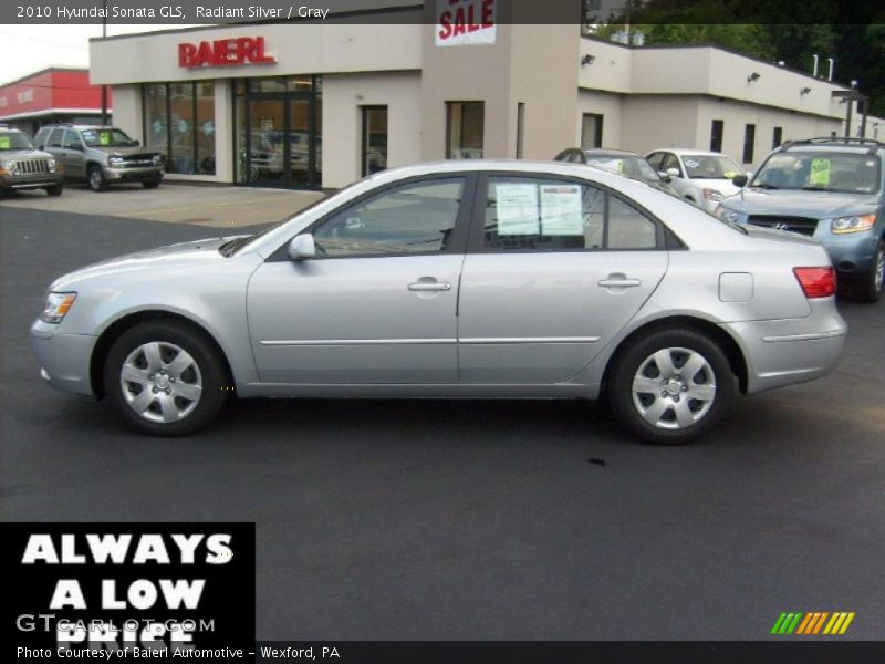 Radiant Silver / Gray 2010 Hyundai Sonata GLS