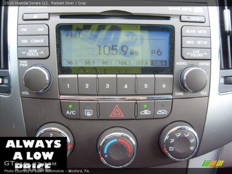 Radiant Silver / Gray 2010 Hyundai Sonata GLS