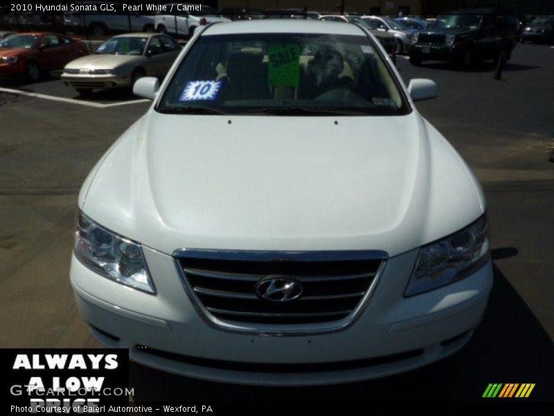 Pearl White / Camel 2010 Hyundai Sonata GLS