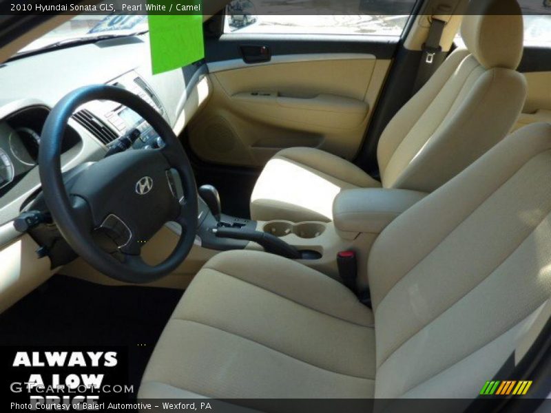 Pearl White / Camel 2010 Hyundai Sonata GLS