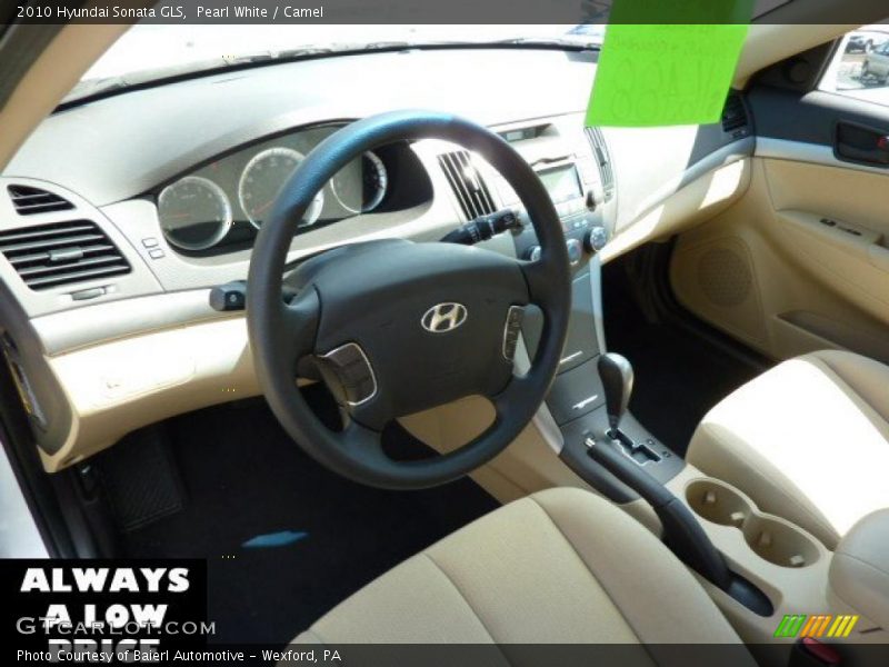 Pearl White / Camel 2010 Hyundai Sonata GLS