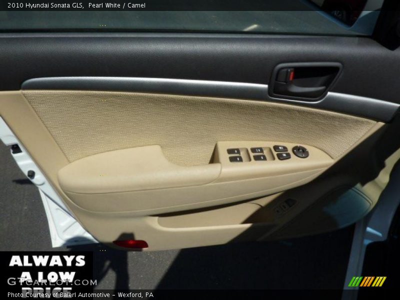 Pearl White / Camel 2010 Hyundai Sonata GLS