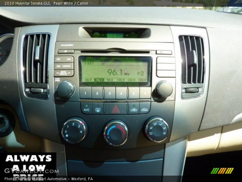 Pearl White / Camel 2010 Hyundai Sonata GLS