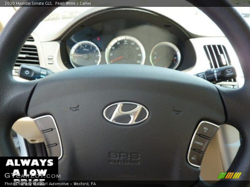 Pearl White / Camel 2010 Hyundai Sonata GLS