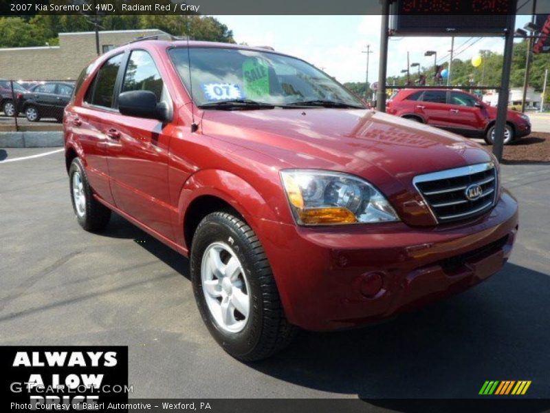 Radiant Red / Gray 2007 Kia Sorento LX 4WD