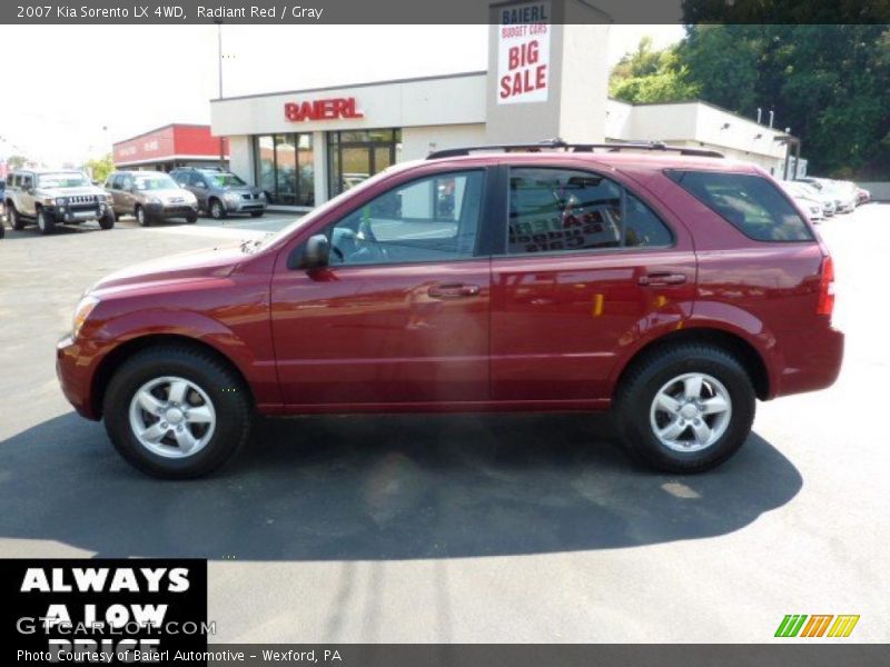 Radiant Red / Gray 2007 Kia Sorento LX 4WD