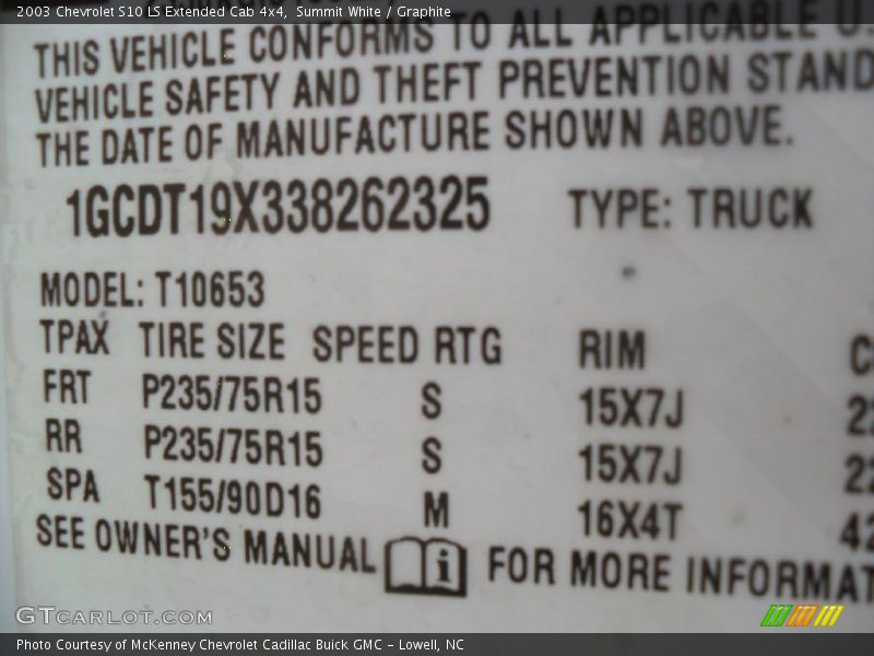 Summit White / Graphite 2003 Chevrolet S10 LS Extended Cab 4x4