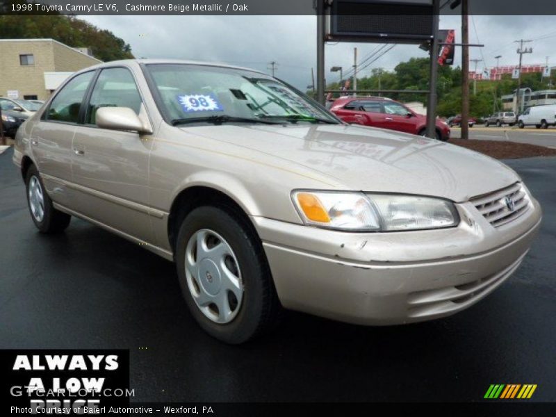 Cashmere Beige Metallic / Oak 1998 Toyota Camry LE V6