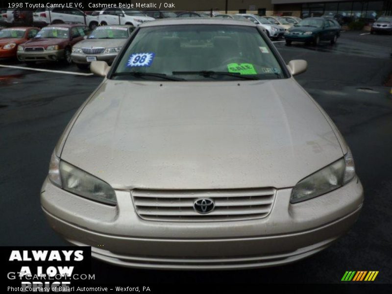 Cashmere Beige Metallic / Oak 1998 Toyota Camry LE V6