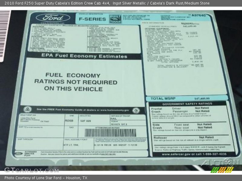Ingot Silver Metallic / Cabela's Dark Rust/Medium Stone 2010 Ford F250 Super Duty Cabela's Edition Crew Cab 4x4