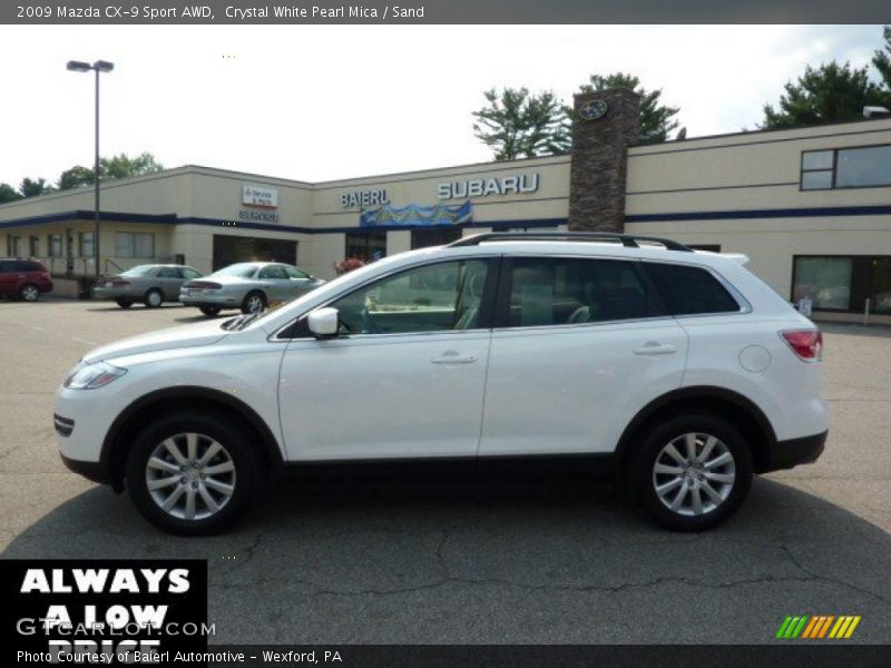 Crystal White Pearl Mica / Sand 2009 Mazda CX-9 Sport AWD