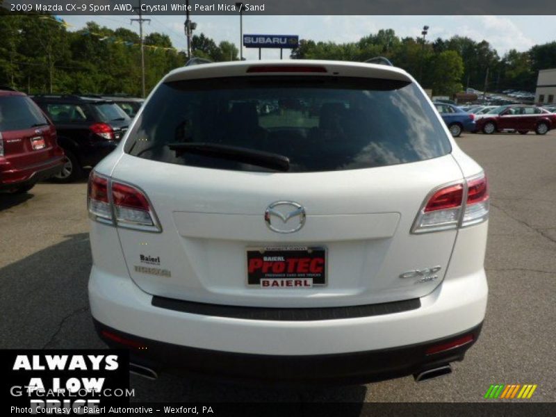 Crystal White Pearl Mica / Sand 2009 Mazda CX-9 Sport AWD